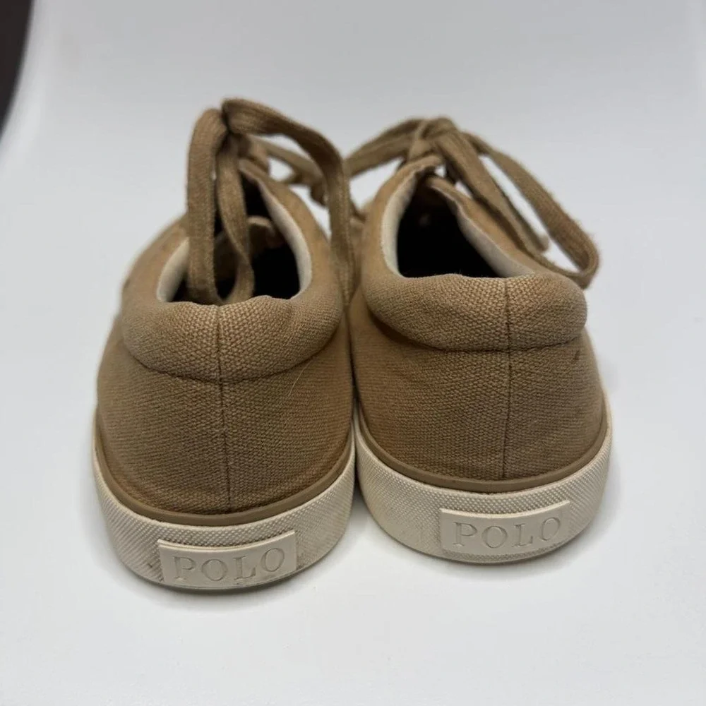 Polo Ralph Lauren Forestmont II Canvas Sneakers Men's 10.5 Tan Khaki Preppy